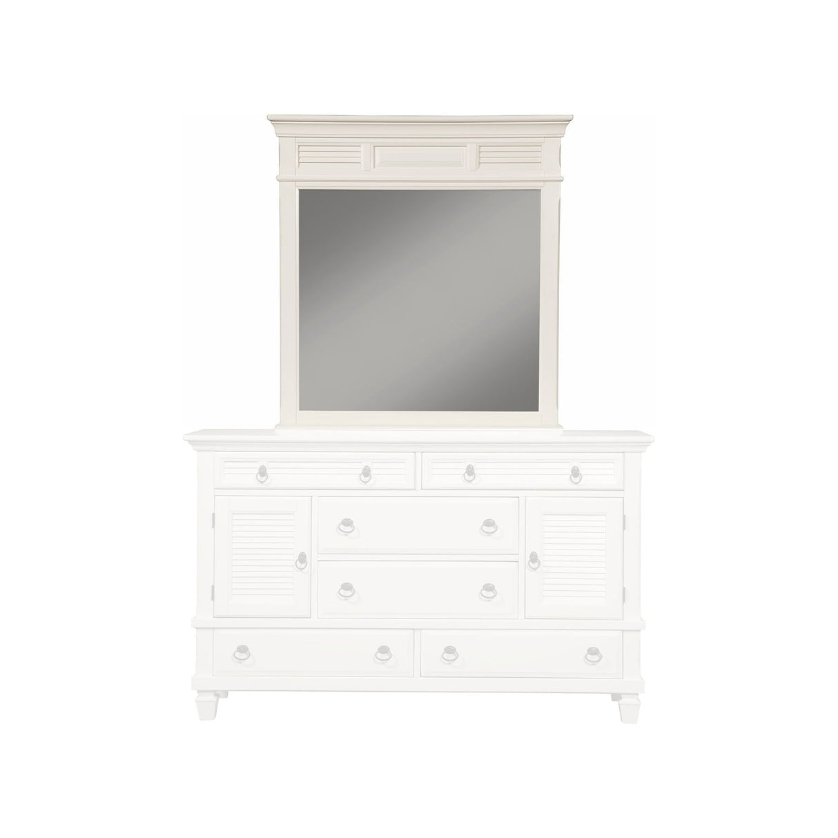 Winchester Mirror, White-Dresser Mirror-Parc Decor