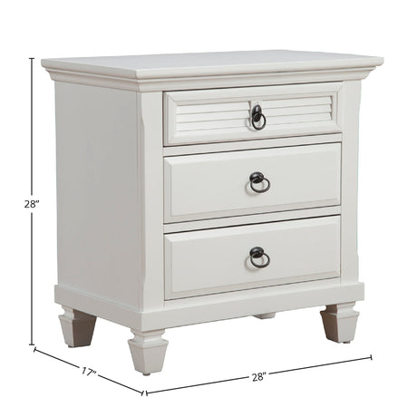 Winchester Nightstand, White-Nightstands-Parc Decor