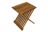 Winchester Teak Shower and Bath Folding Stool with Horizontal Slats-Parc Decor