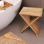 Winchester Teak Shower and Bath Folding Stool with Horizontal Slats