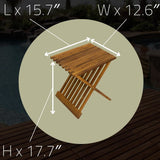 Winchester Teak Shower and Bath Folding Stool with Horizontal Slats-Parc Decor