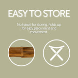 Winchester Teak Shower and Bath Folding Stool with Horizontal Slats-Parc Decor