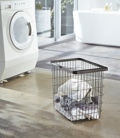 Wire Basket (15" H) - Steel-Laundry Basket-Parc Decor