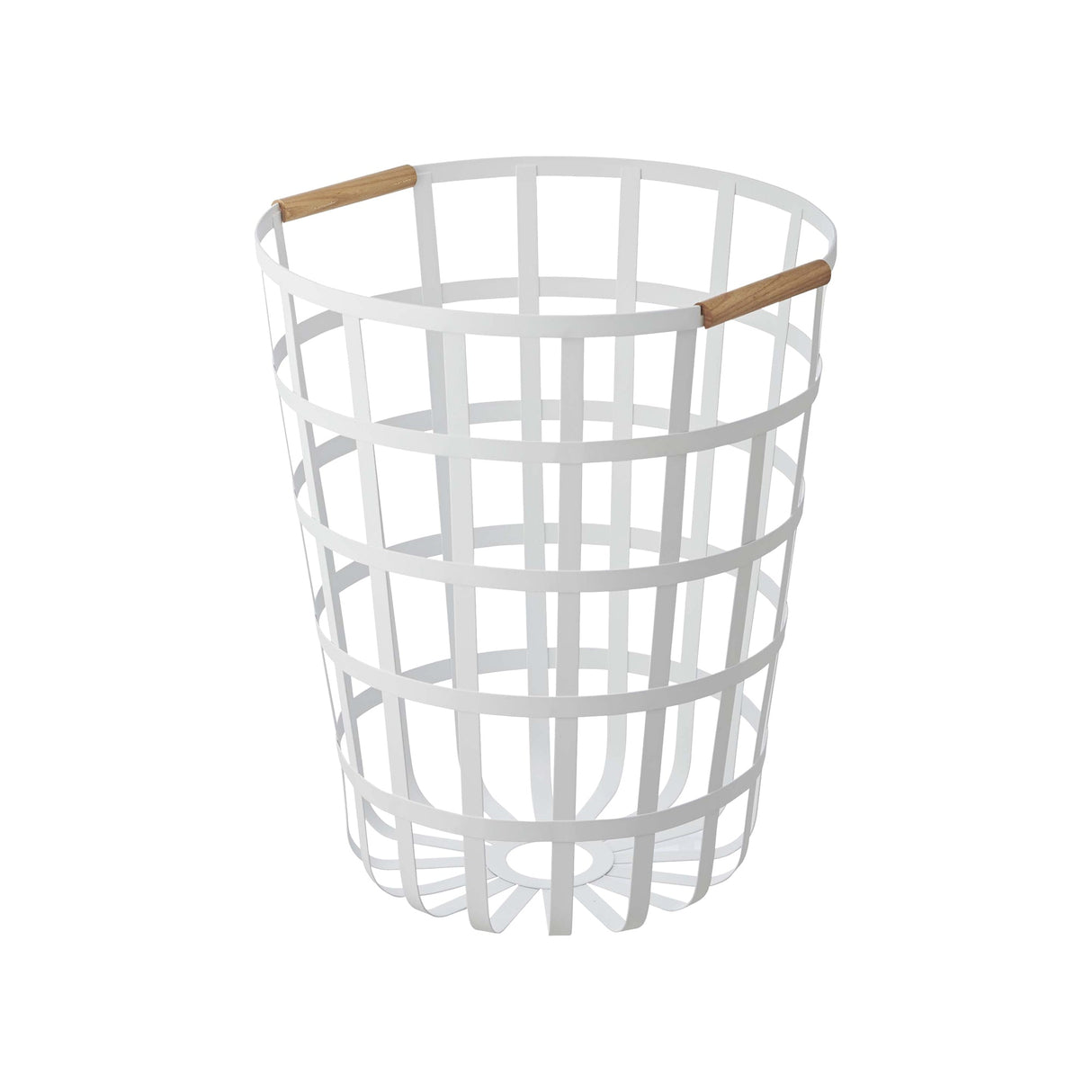 Wire Basket (18" H) - Steel + Wood-Laundry Basket-Parc Decor