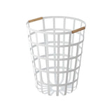 Wire Basket (18" H) - Steel + Wood-Laundry Basket-Parc Decor