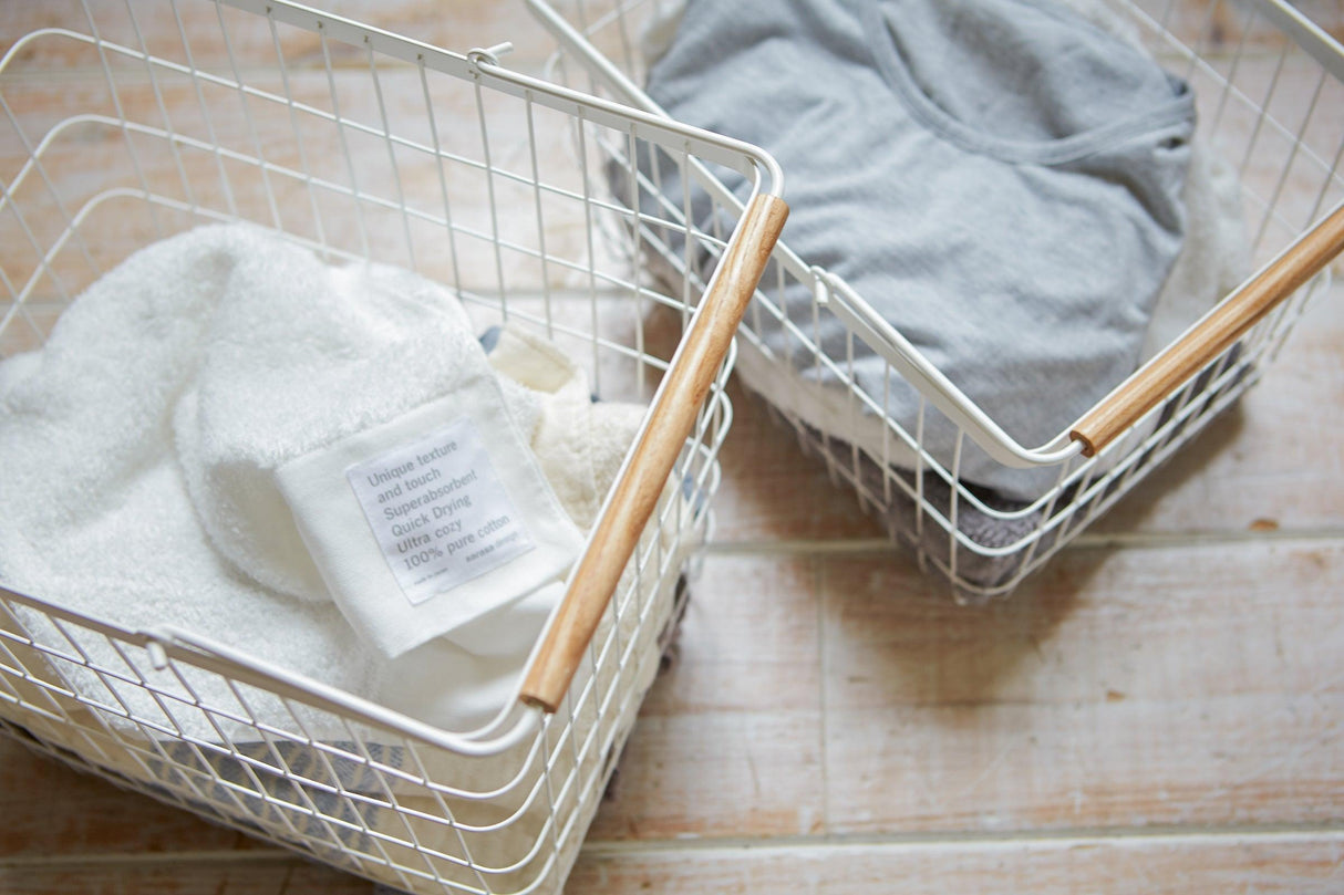 Wire Basket - Two Sizes - Steel + Wood