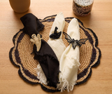 Witch Hat Napkin Ring – Handmade Halloween Table Decor – Black Woven Boho Napkin Holder – Spooky Fall Party Accent – Hostess Gift Idea-Napkins-Parc Decor