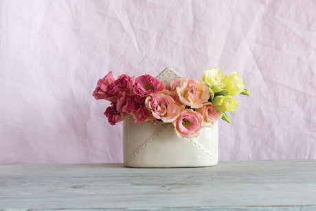 With Love Ceramic Envelope Vase-Vases and Jars-Parc Decor