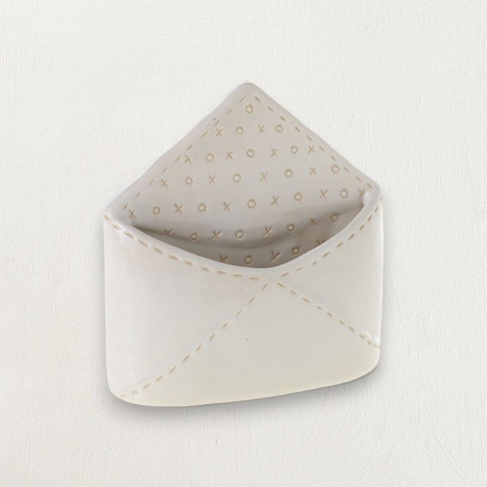 With Love Ceramic Envelope Vase-Vases and Jars-Parc Decor