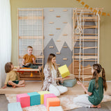 Wood and Hearts 3-in-1 Swedish Ladder Wall Gym for Kids 3+-Climbing Set-Parc Decor