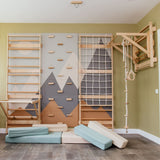 Wood and Hearts 3-in-1 Swedish Ladder Wall Gym for Kids 3+-Climbing Set-Parc Decor