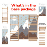 Wood and Hearts 3-in-1 Swedish Ladder Wall Gym for Kids 3+-Climbing Set-Parc Decor