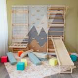 Wood and Hearts 3-in-1 Swedish Ladder Wall Gym for Kids 3+-Climbing Set-Parc Decor