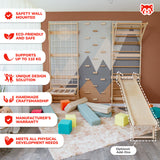 Wood and Hearts 3-in-1 Swedish Ladder Wall Gym for Kids 3+-Climbing Set-Parc Decor