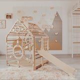 Wood and Hearts Wooden Toddler Climbing Playhouse, Ages 1–6-Playground-Parc Decor