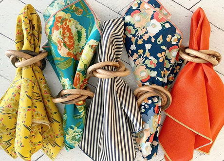 Wood Bangles Napkin Rings, set of four-Napkin Rings-Parc Decor