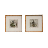 Wood Framed Wall Decor with Bird, Set of 2-Still Life-Parc Decor
