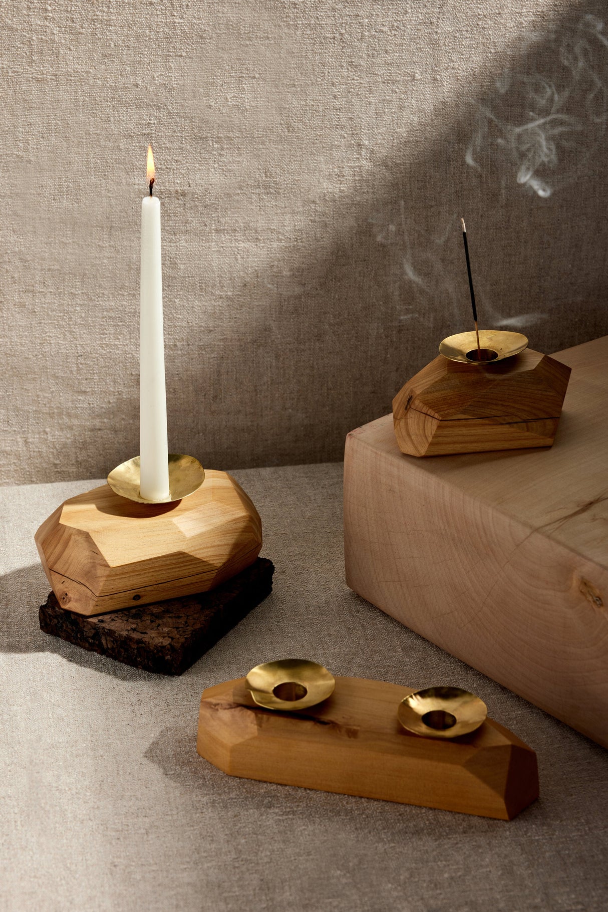 Wood Incense and Candle Holder by Dor+Kie-Décor-Parc Decor