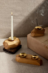 Wood Incense and Candle Holder by Dor+Kie-Décor-Parc Decor