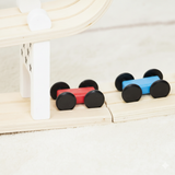 Wooden Car Ramp Racer | 4-Level Montessori Race Track Toy for Toddlers with Cars