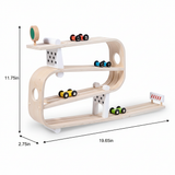 Wooden Car Ramp Racer | 4-Level Montessori Race Track Toy for Toddlers with Cars