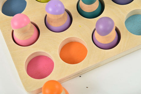 Wooden Rainbow Peg Dolls Figures 12 Piece Set-Indoor-Parc Decor