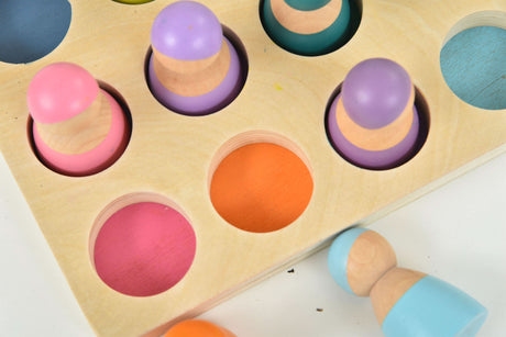 Wooden Rainbow Peg Dolls Figures 12 Piece Set-Indoor-Parc Decor