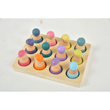 Wooden Rainbow Peg Dolls Figures 12 Piece Set