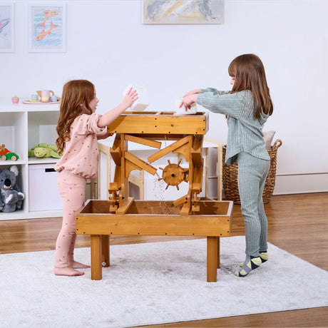 Wooden Water Table for Toddlers | Outdoor Sensory Play Table with 2 Buckets