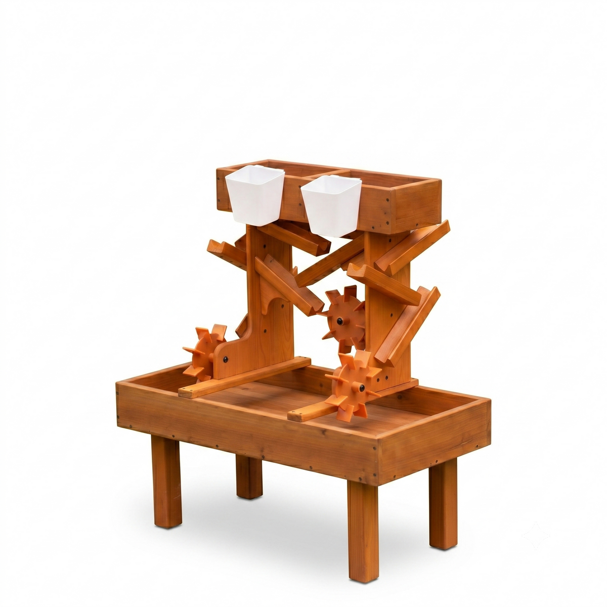 Wooden Water Table for Toddlers | Outdoor Sensory Play Table with 2 Buckets