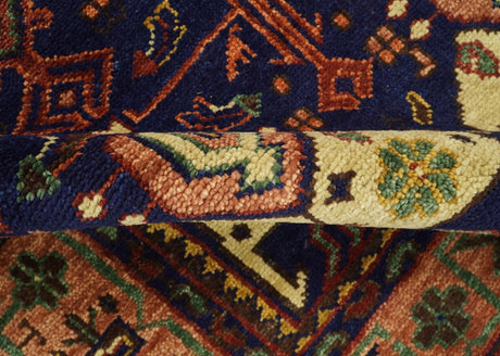 Wool Traditional Antique Style Wool Red and Blue Area Rug
