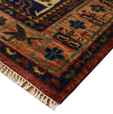 Wool Traditional Antique Style Wool Red and Blue Area Rug