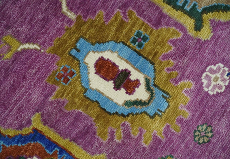 Wool Vibrant Colorful Hand knotted Oushak Area Rug
