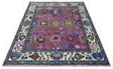 Wool Vibrant Colorful Hand knotted Oushak Area Rug