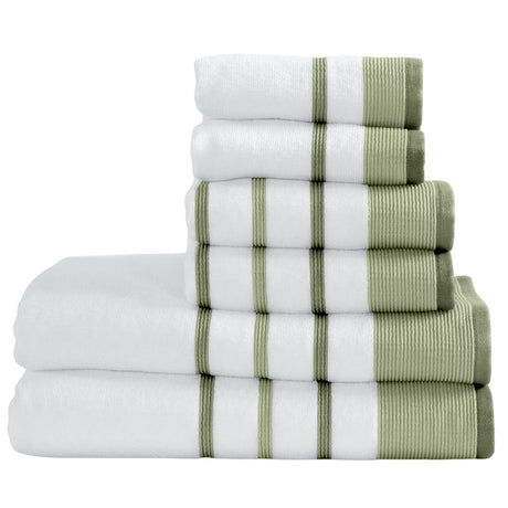 Decorative Cotton Stripe Bath Towel Set - Noelle Collection