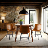 Xuma Urban Industrial Faux Leather Seating Collection (Dining Chair or Counter Stool), Set of 2-Dining / Kitchen-Parc Decor