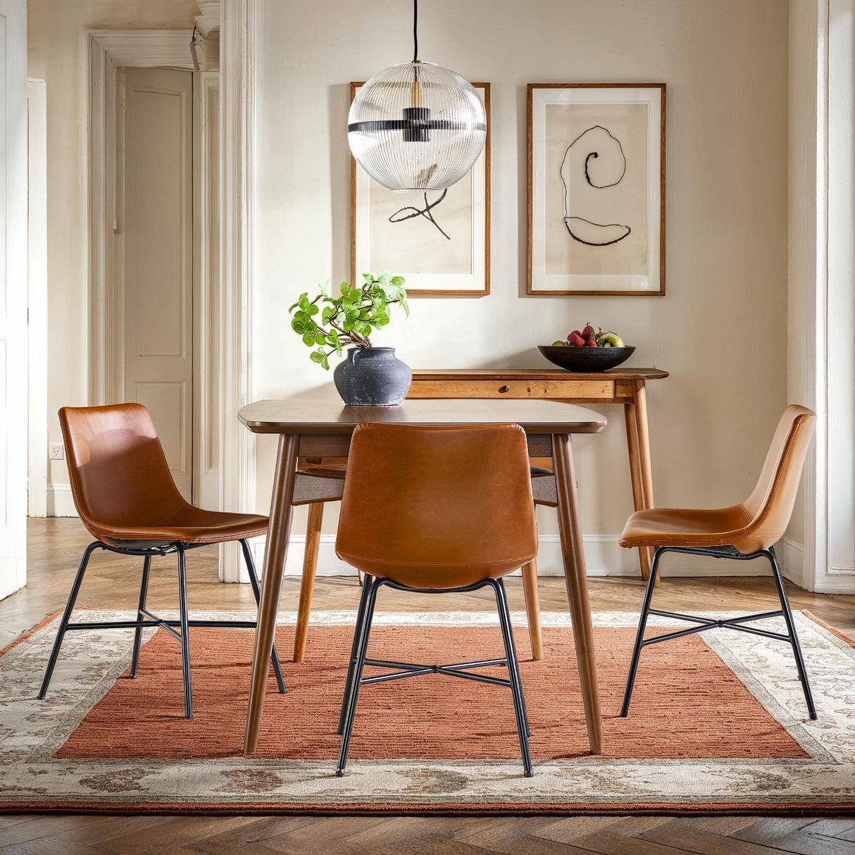 Xuma Urban Industrial Faux Leather Seating Collection (Dining Chair or Counter Stool), Set of 2-Dining / Kitchen-Parc Decor