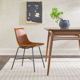 Xuma Urban Industrial Faux Leather Seating Collection (Dining Chair or Counter Stool), Set of 2-Dining / Kitchen-Parc Decor