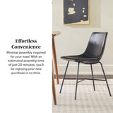 Xuma Urban Industrial Faux Leather Seating Collection (Dining Chair or Counter Stool), Set of 2-Dining / Kitchen-Parc Decor