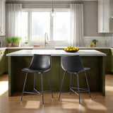 Xuma Urban Industrial Faux Leather Seating Collection (Dining Chair or Counter Stool), Set of 2-Dining / Kitchen-Parc Decor