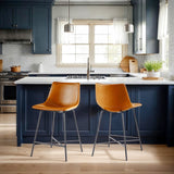 Xuma Urban Industrial Faux Leather Seating Collection (Dining Chair or Counter Stool), Set of 2-Dining / Kitchen-Parc Decor