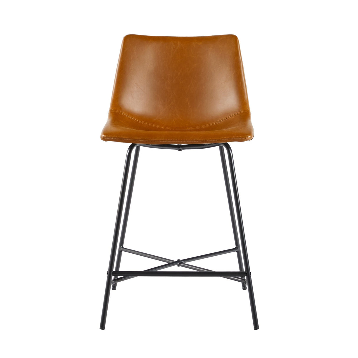 Xuma Urban Industrial Faux Leather Seating Collection (Dining Chair or Counter Stool), Set of 2-Dining / Kitchen-Parc Decor