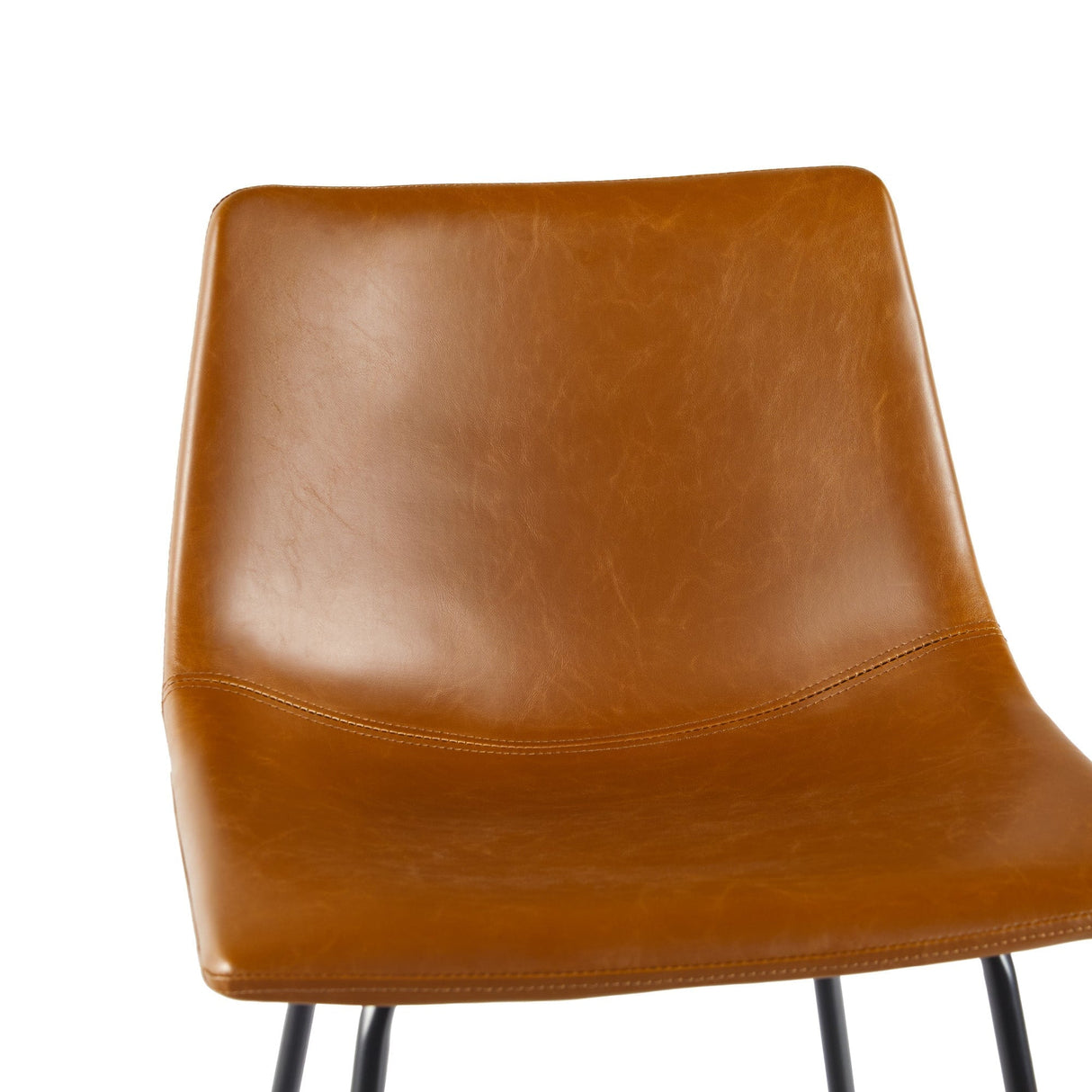 Xuma Urban Industrial Faux Leather Seating Collection (Dining Chair or Counter Stool), Set of 2-Dining / Kitchen-Parc Decor