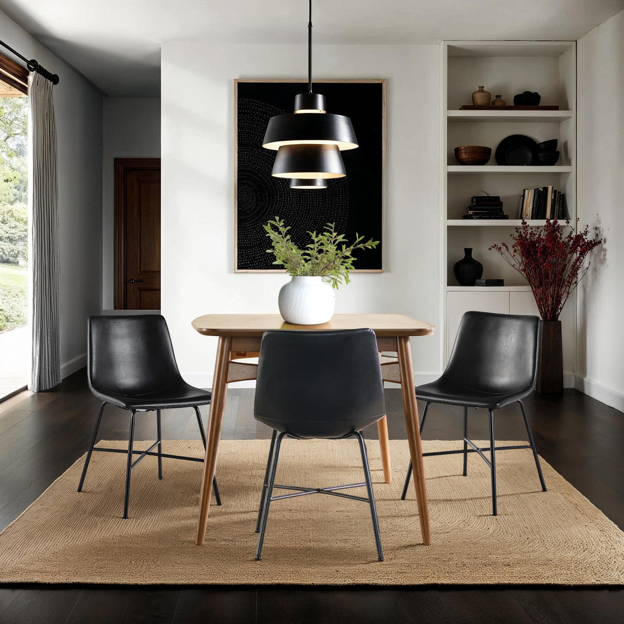 Xuma Urban Industrial Faux Leather Seating Collection (Dining Chair or Counter Stool), Set of 2-Dining / Kitchen-Parc Decor