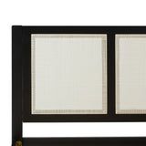 Yasmina Solid Wood Rattan Paneled Platform Bed (Queen or King)-Bedroom-Parc Decor