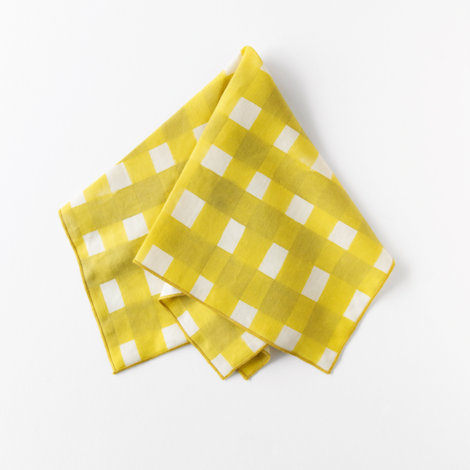 Yellow Cross-Hatch Napkin-Napkins-Parc Decor