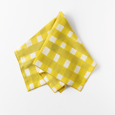 Yellow Cross-Hatch Napkin-Napkins-Parc Decor