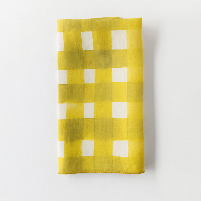 Yellow Cross-Hatch Napkin-Napkins-Parc Decor
