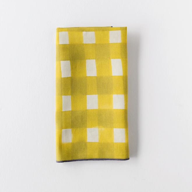 Yellow Cross-Hatch Napkin-Napkins-Parc Decor