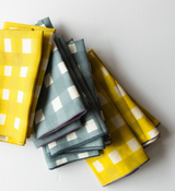 Yellow Cross-Hatch Napkin-Napkins-Parc Decor